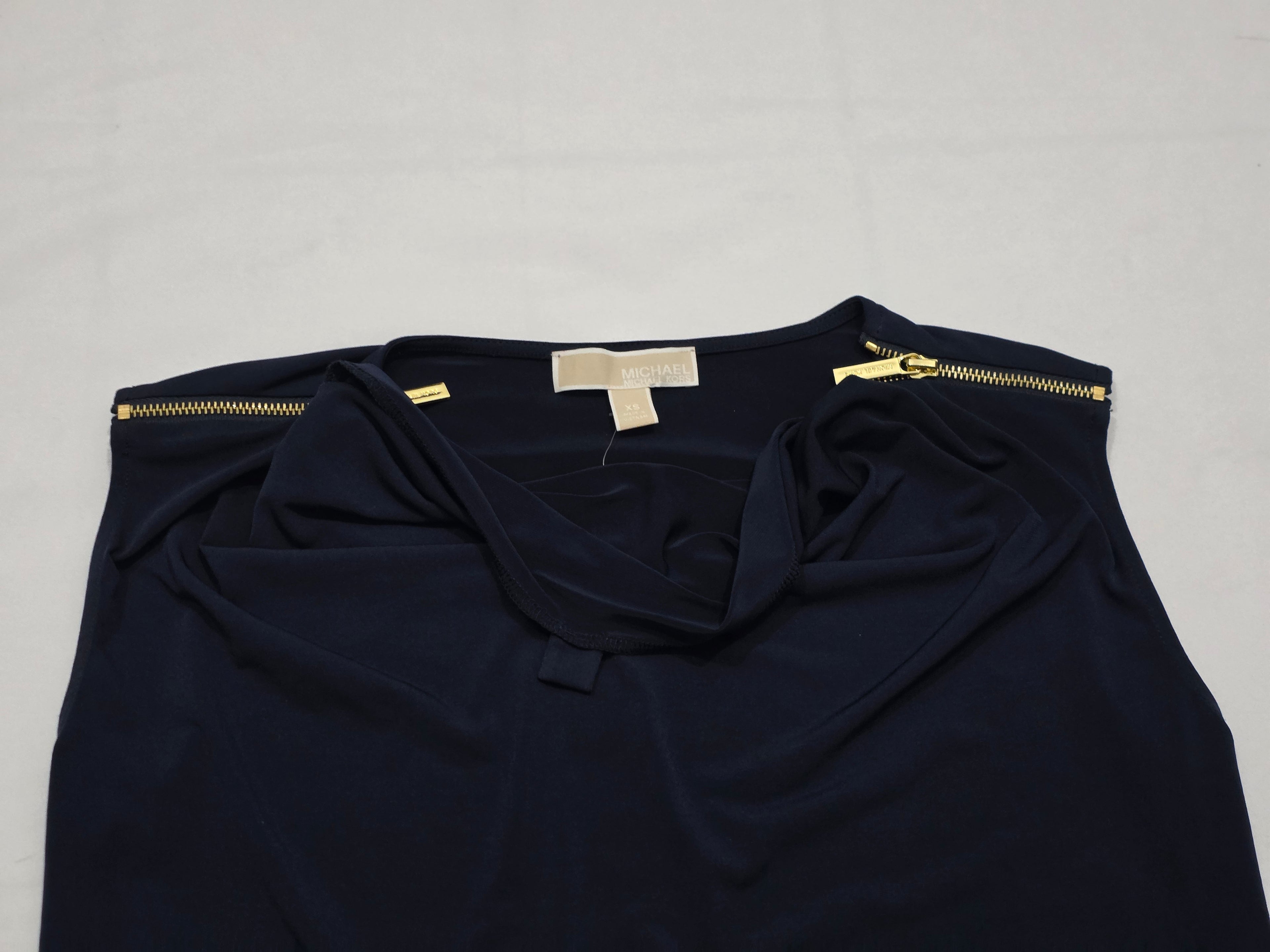 Blusa Tommy Hilfiger Mujer Extra Chica Escote Drapeado Azul