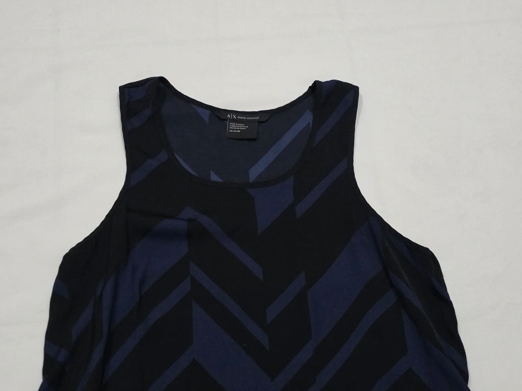 Blusa Armani Exchange Extra Chica Azul Con Figuras