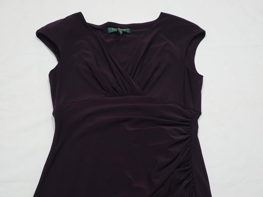 Vestido Ralph Lauren Talla 2 Mujer Morado Oscuro Manga Corta