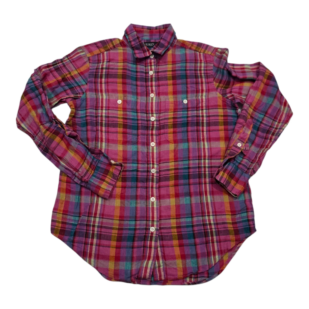 Camisa Ralph Lauren De Mujer Talla Chica De Lino Multicolor