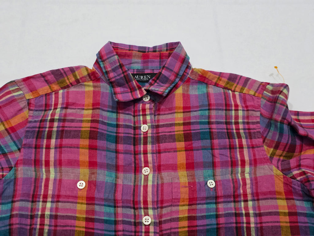 Camisa Ralph Lauren De Mujer Talla Chica De Lino Multicolor