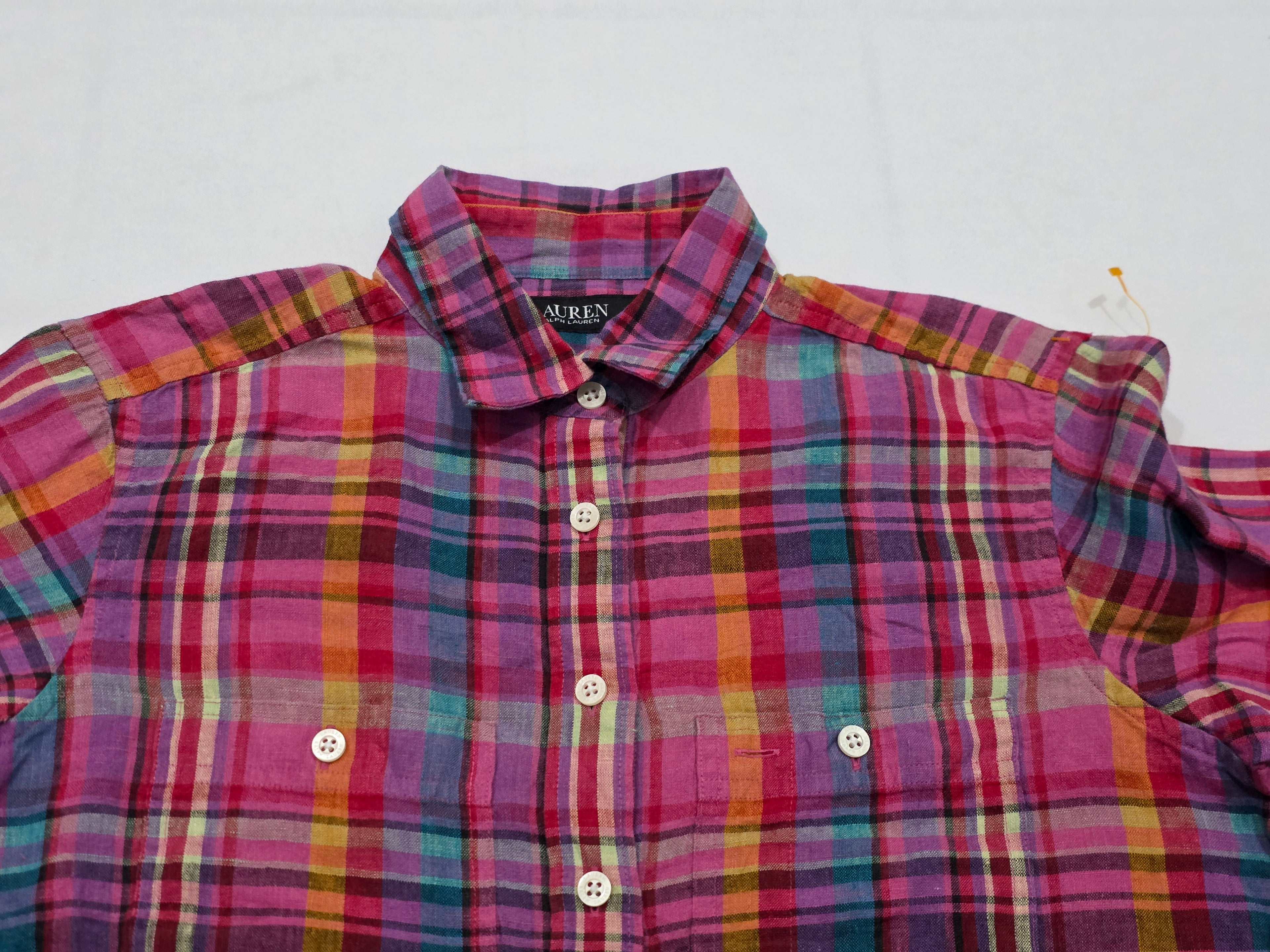 Camisa Ralph Lauren De Mujer Talla Chica De Lino Multicolor
