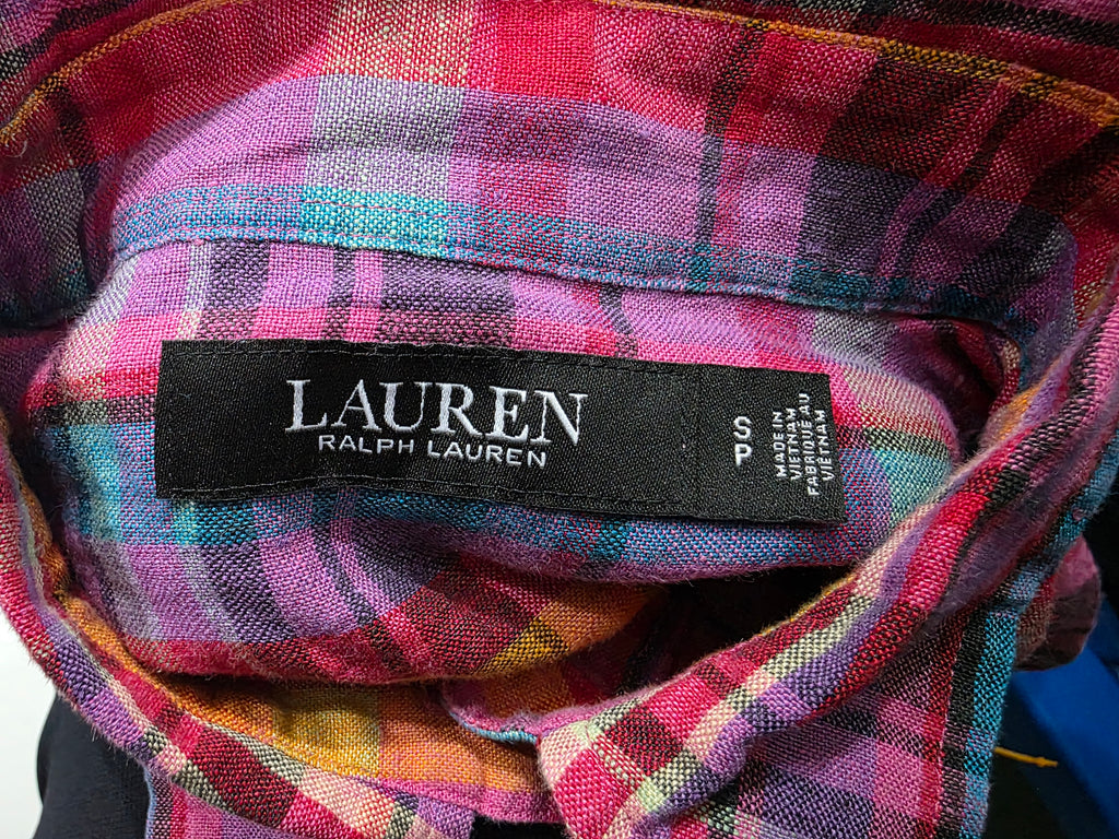 Camisa Ralph Lauren De Mujer Talla Chica De Lino Multicolor
