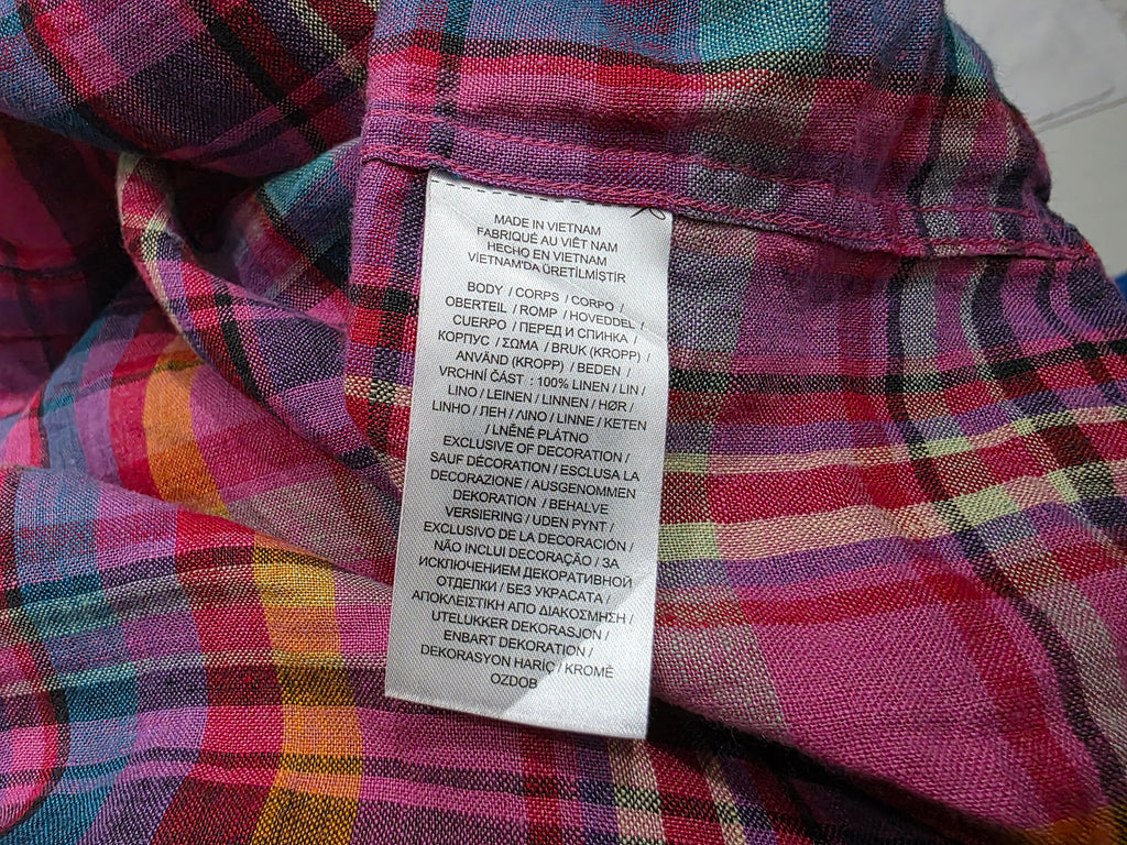 Camisa Ralph Lauren De Mujer Talla Chica De Lino Multicolor