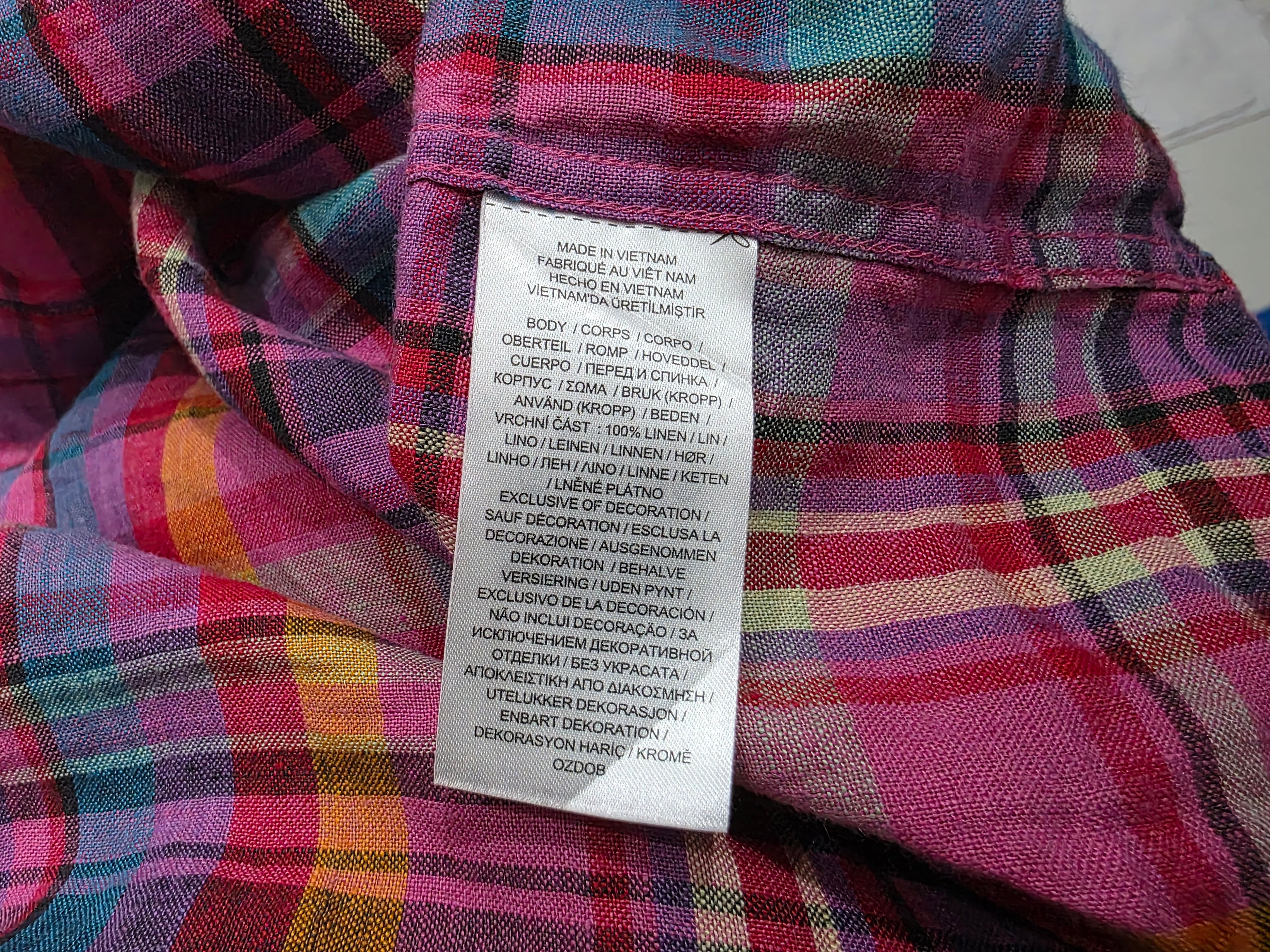 Camisa Ralph Lauren De Mujer Talla Chica De Lino Multicolor