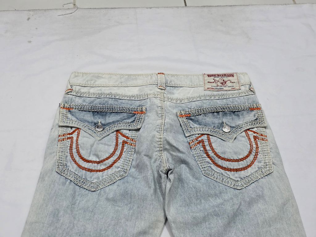 Pantalon True Religion Mujer 33 Straight Azulclaro Mezclilla