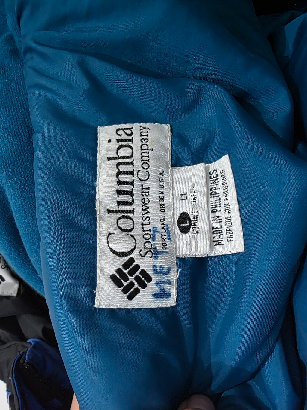 Chamarra Columbia De Mujer Talla Grande Negra Con Azul