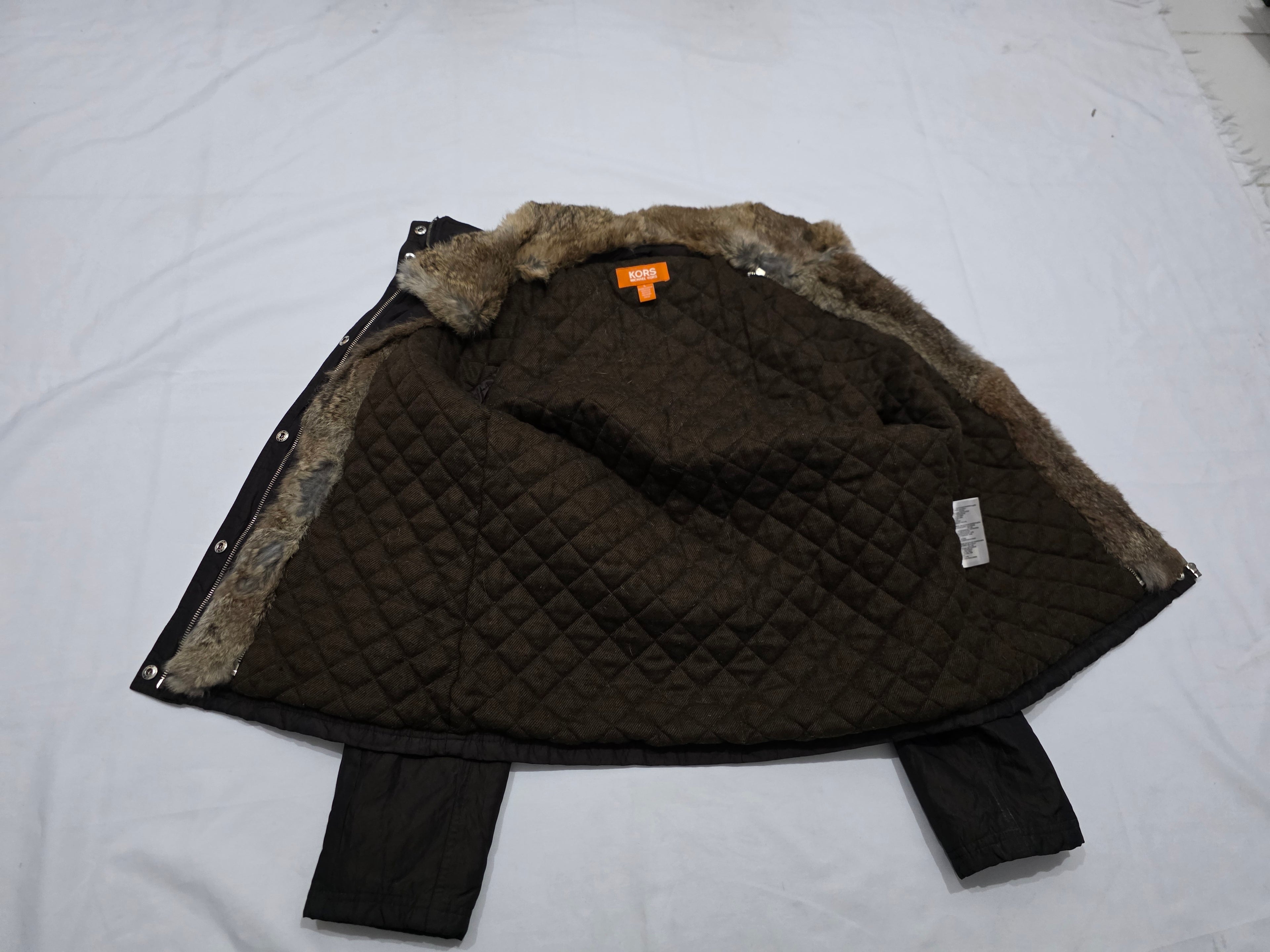 Chamarra Michael Kors Café Con Cuello De Peluche, Talla L