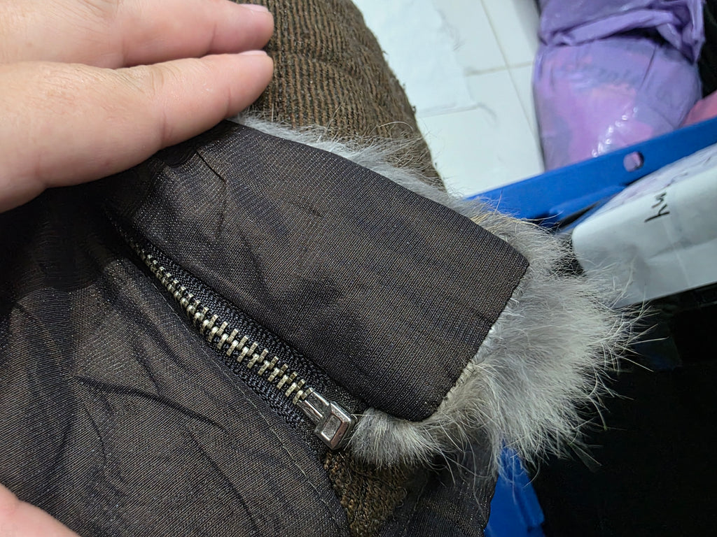 Chamarra Michael Kors Café Con Cuello De Peluche, Talla L