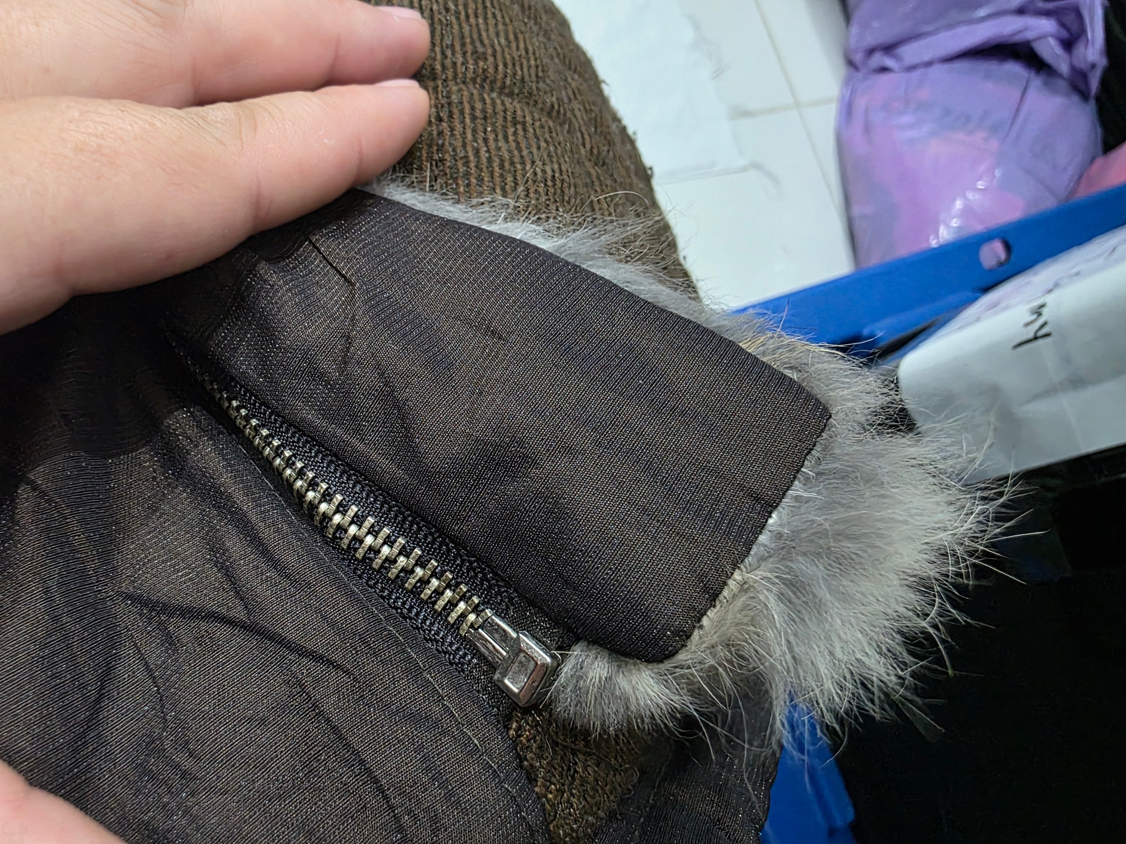 Chamarra Michael Kors Café Con Cuello De Peluche, Talla L