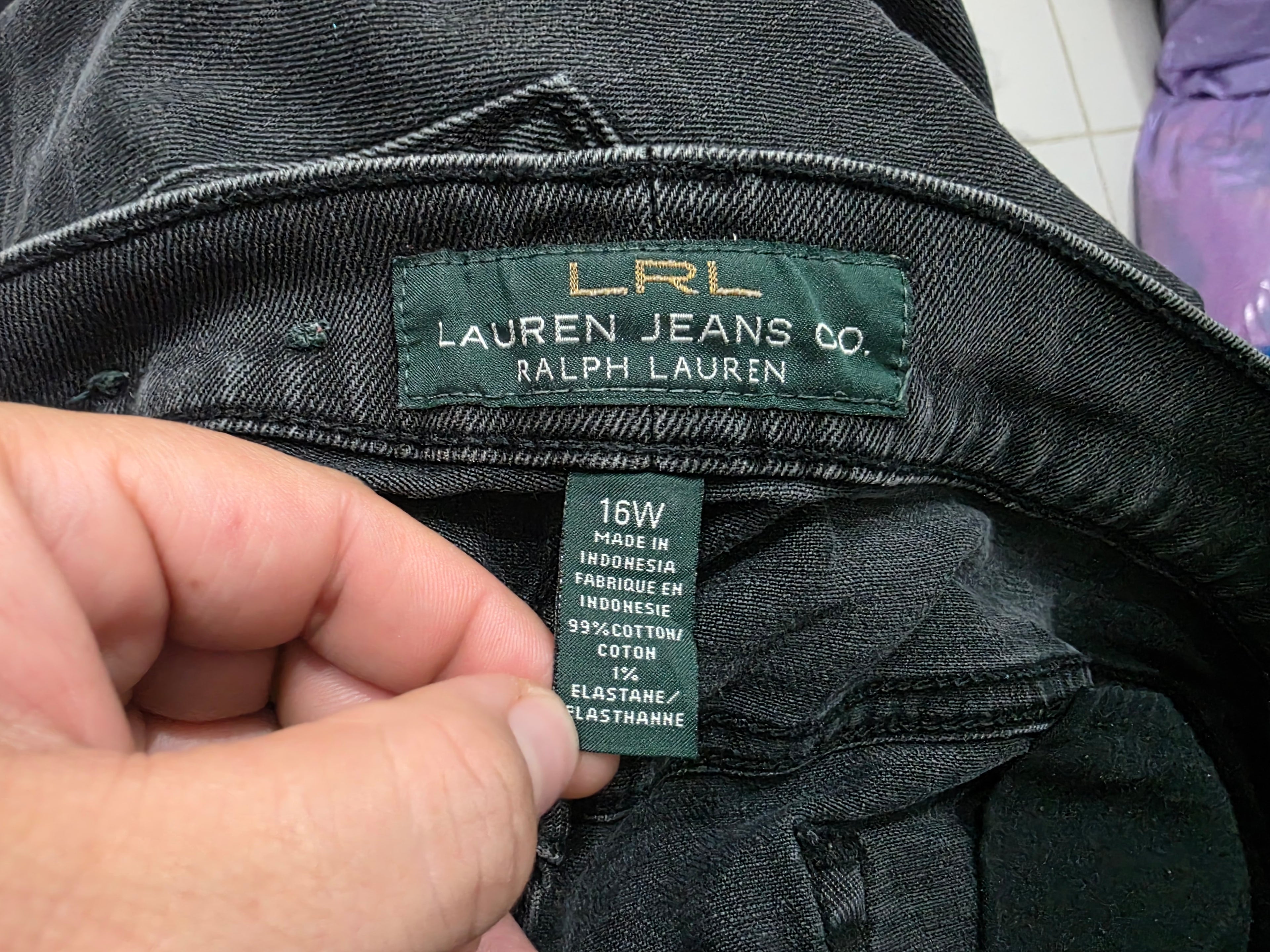 Pantalon Ralph Lauren Jeans Mujer Talla 16w Gris Mezclilla