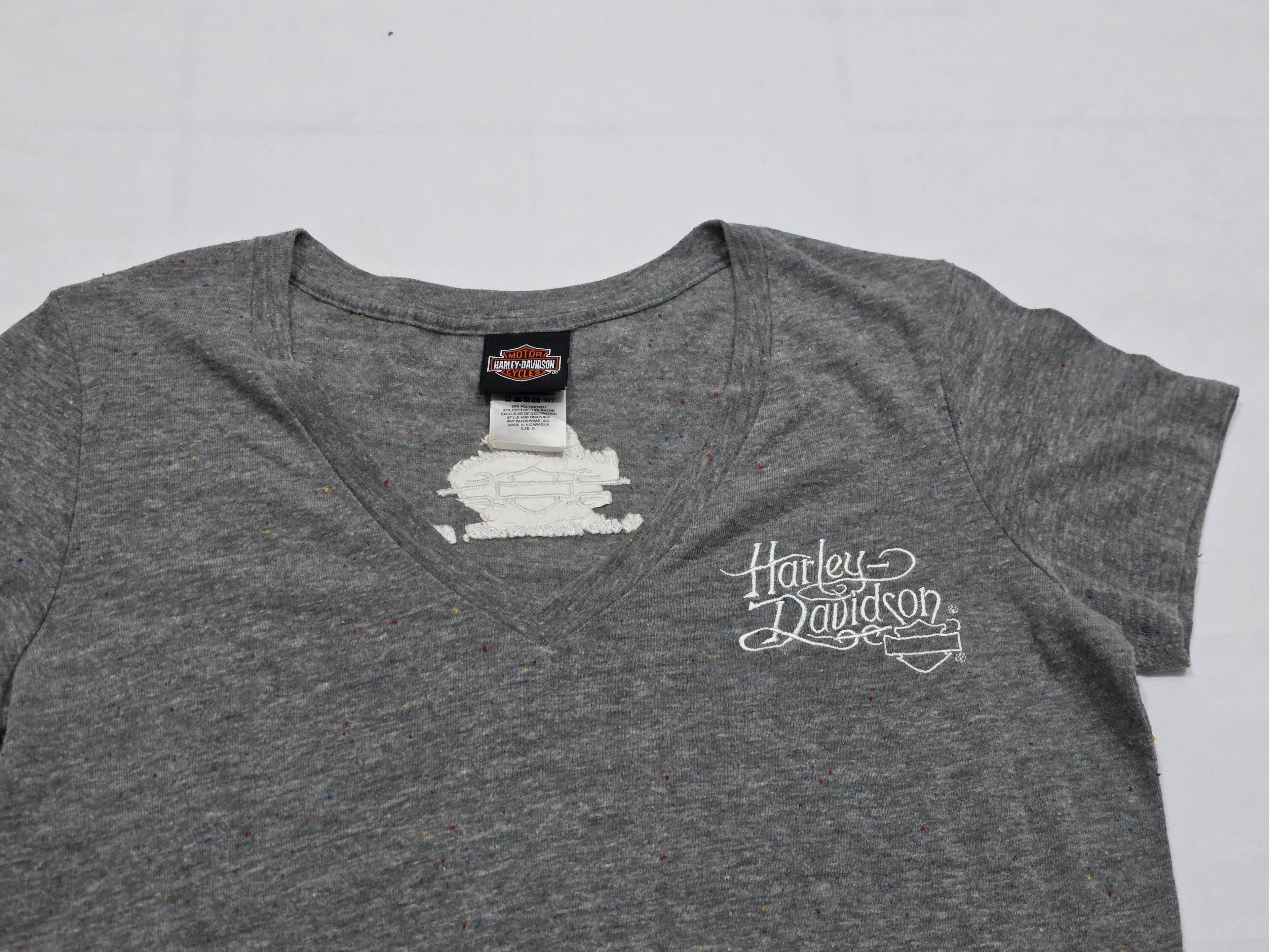 Playera Harley Davidson De Mujer Extra Grande Color Gris