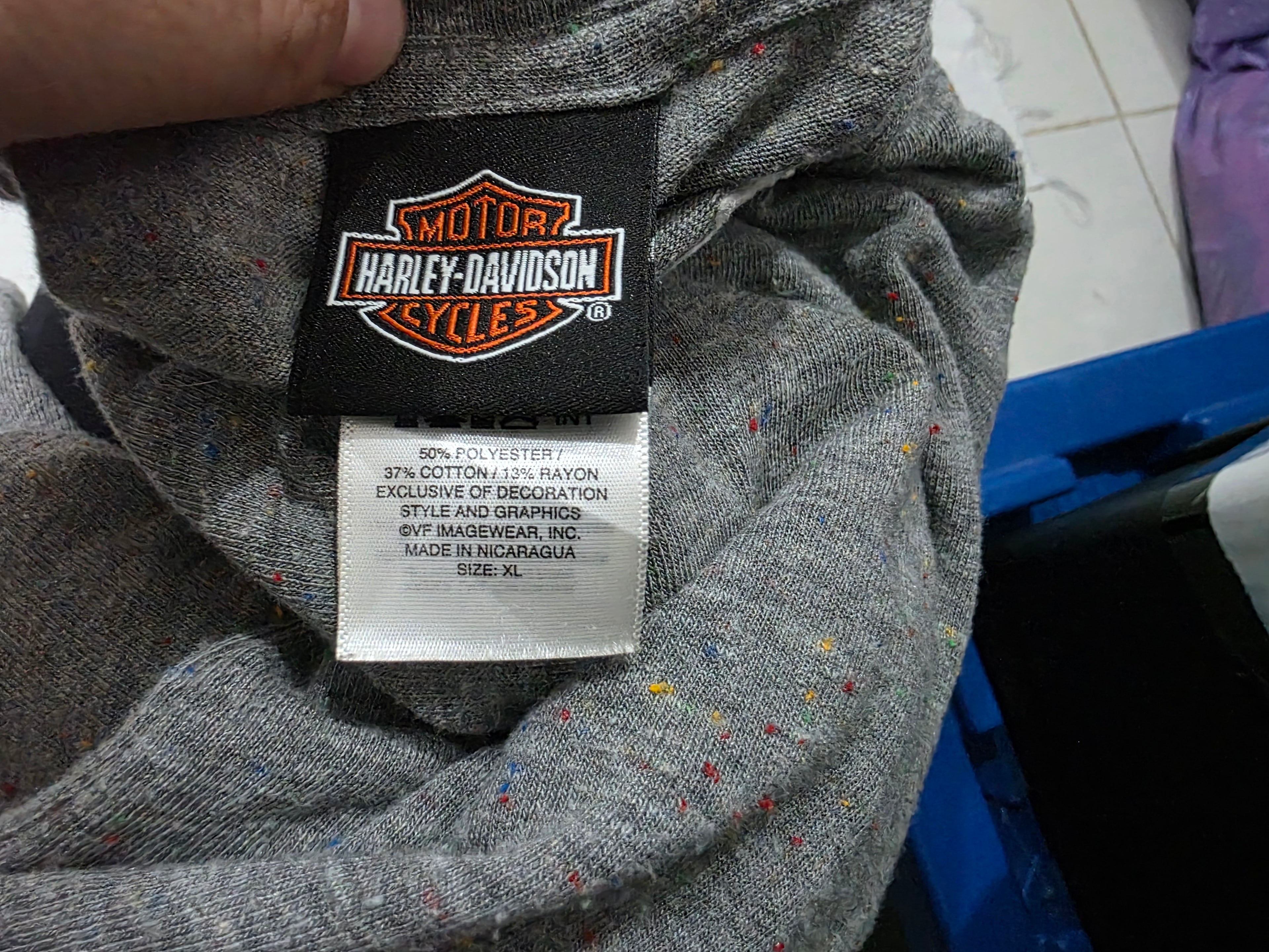 Playera Harley Davidson De Mujer Extra Grande Color Gris