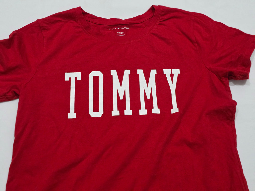 Playera Tommy Hilfiger Mujer Chica Manga Corta Color Rojo