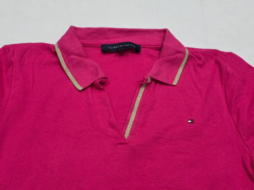 Playera Tommy Hilfiger Mujer Chica Rosa Manga Corta Polo