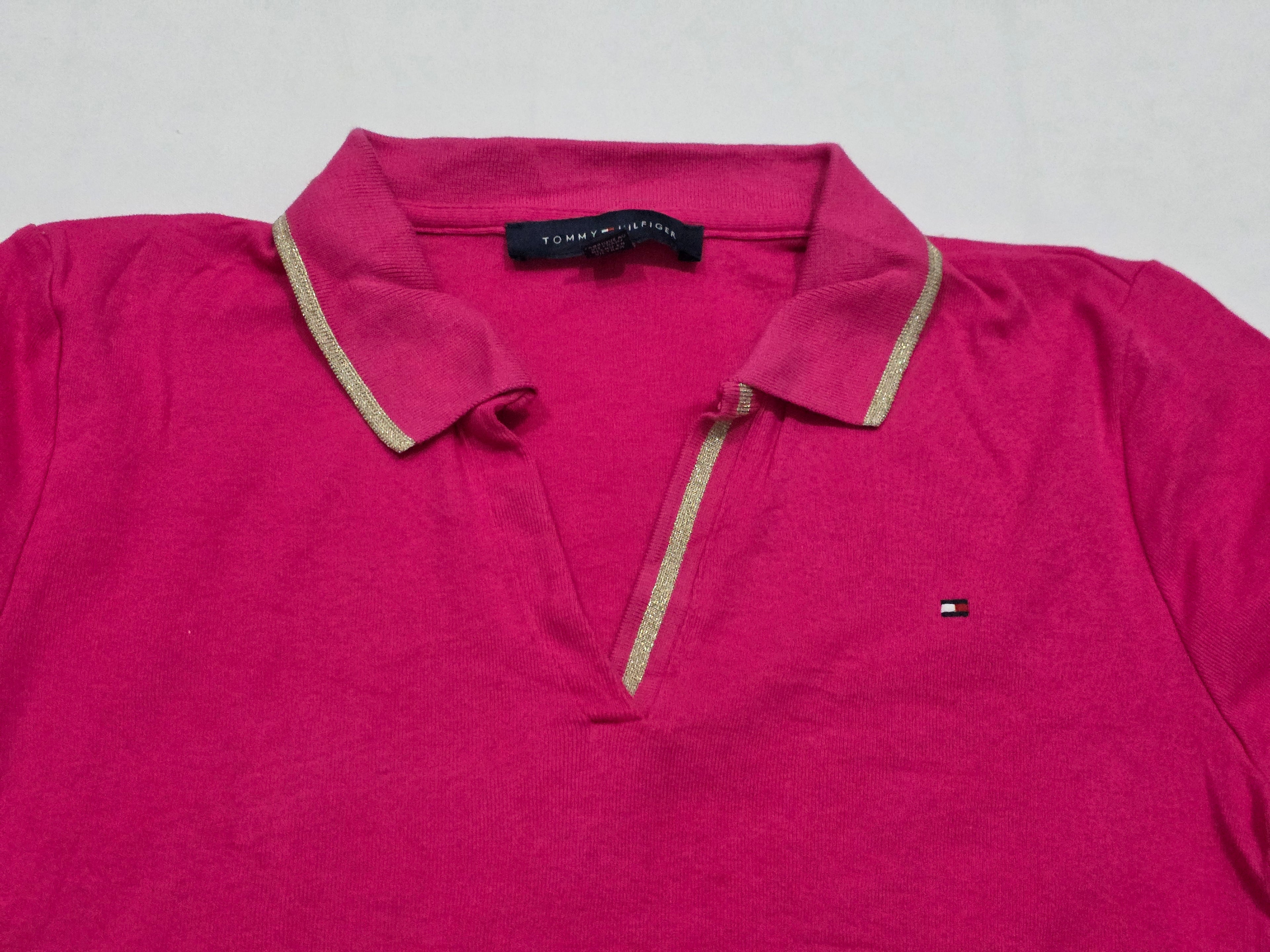 Playera Tommy Hilfiger Mujer Chica Rosa Manga Corta Polo