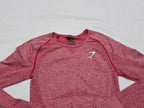 Playera Corta Gymshark Chica Mujer Manga Larga Rosa Jaspeado