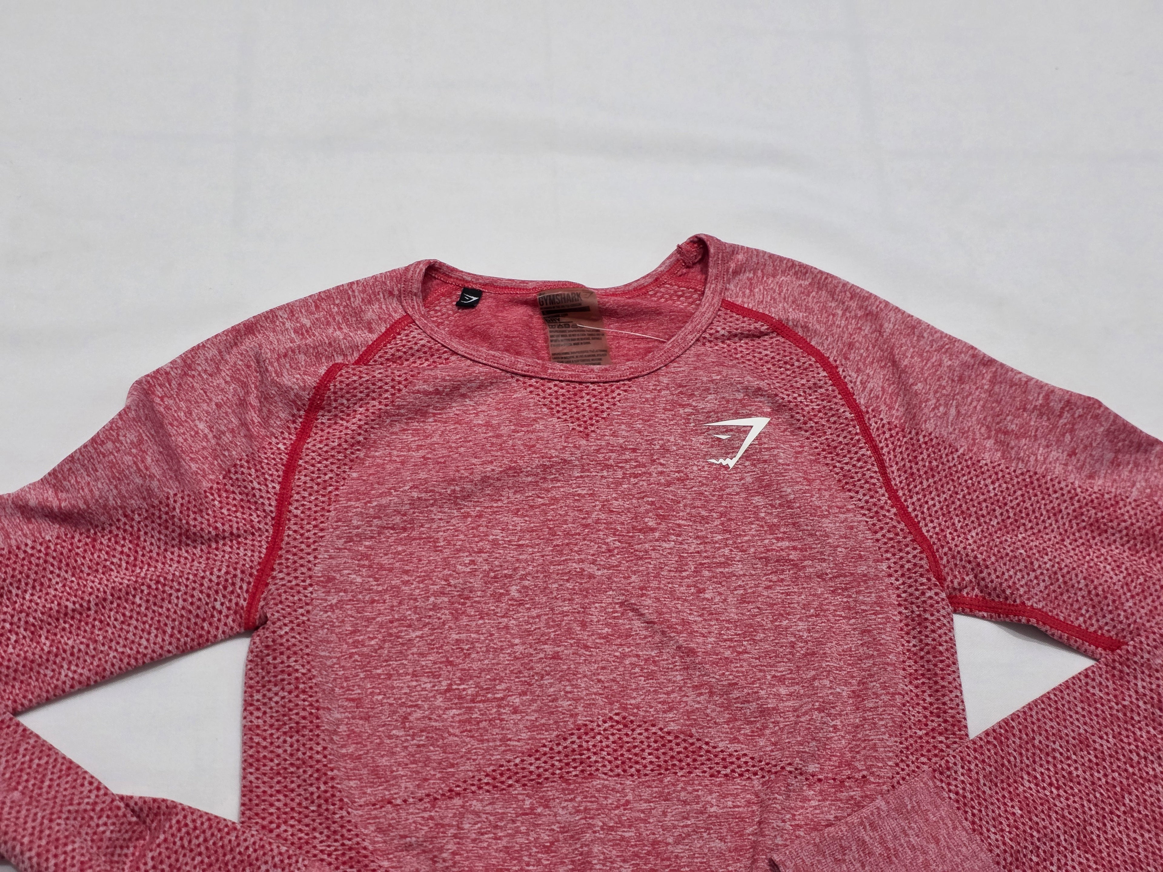 Playera Corta Gymshark Chica Mujer Manga Larga Rosa Jaspeado