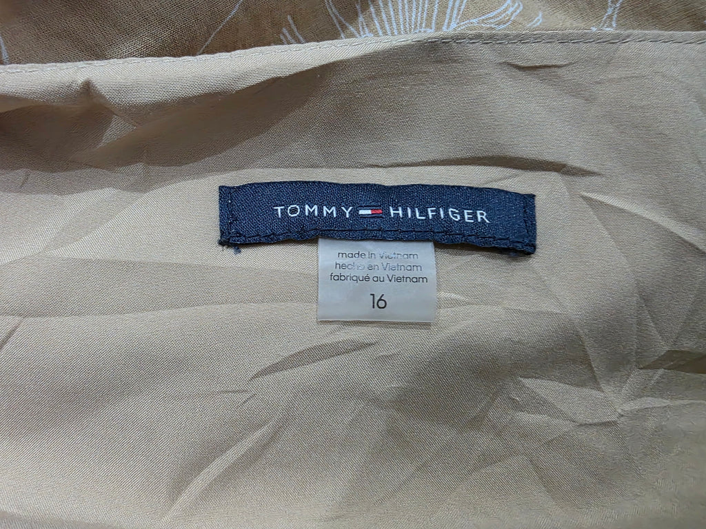 Vestido Tommy Hilfiger Mujer 16 Sin Mangas Cafe Floreado