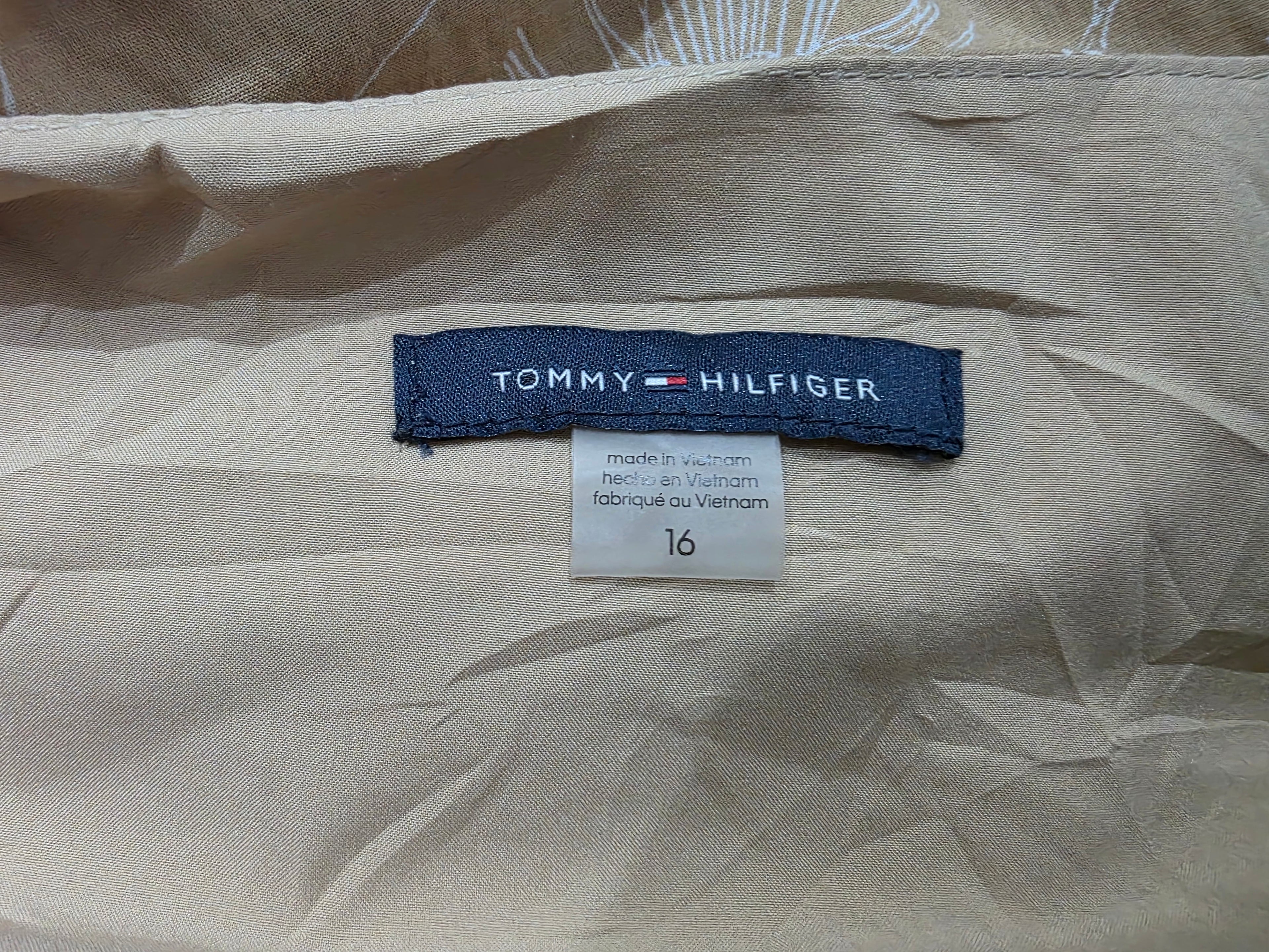Vestido Tommy Hilfiger Mujer 16 Sin Mangas Cafe Floreado