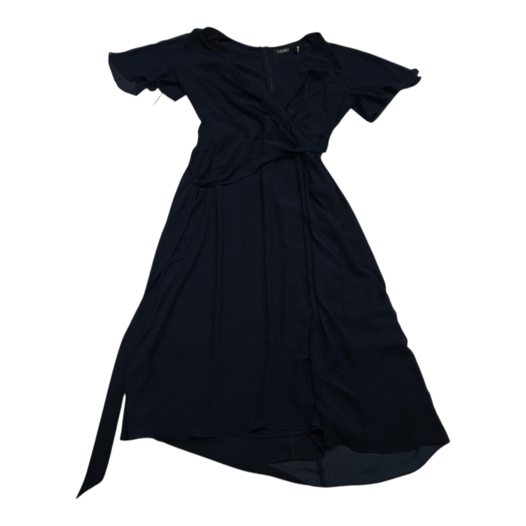 Vestido Lauren Ralph Lauren Azul Wrap Manga Cort Cinturó 14