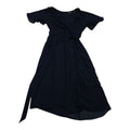 Vestido Lauren Ralph Lauren Azul Wrap Manga Cort Cinturó 14