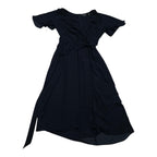 Vestido Lauren Ralph Lauren Azul Wrap Manga Cort Cinturó 14