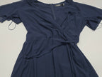 Vestido Lauren Ralph Lauren Azul Wrap Manga Cort Cinturó 14