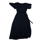 Vestido Lauren Ralph Lauren Azul Wrap Manga Cort Cinturó 14
