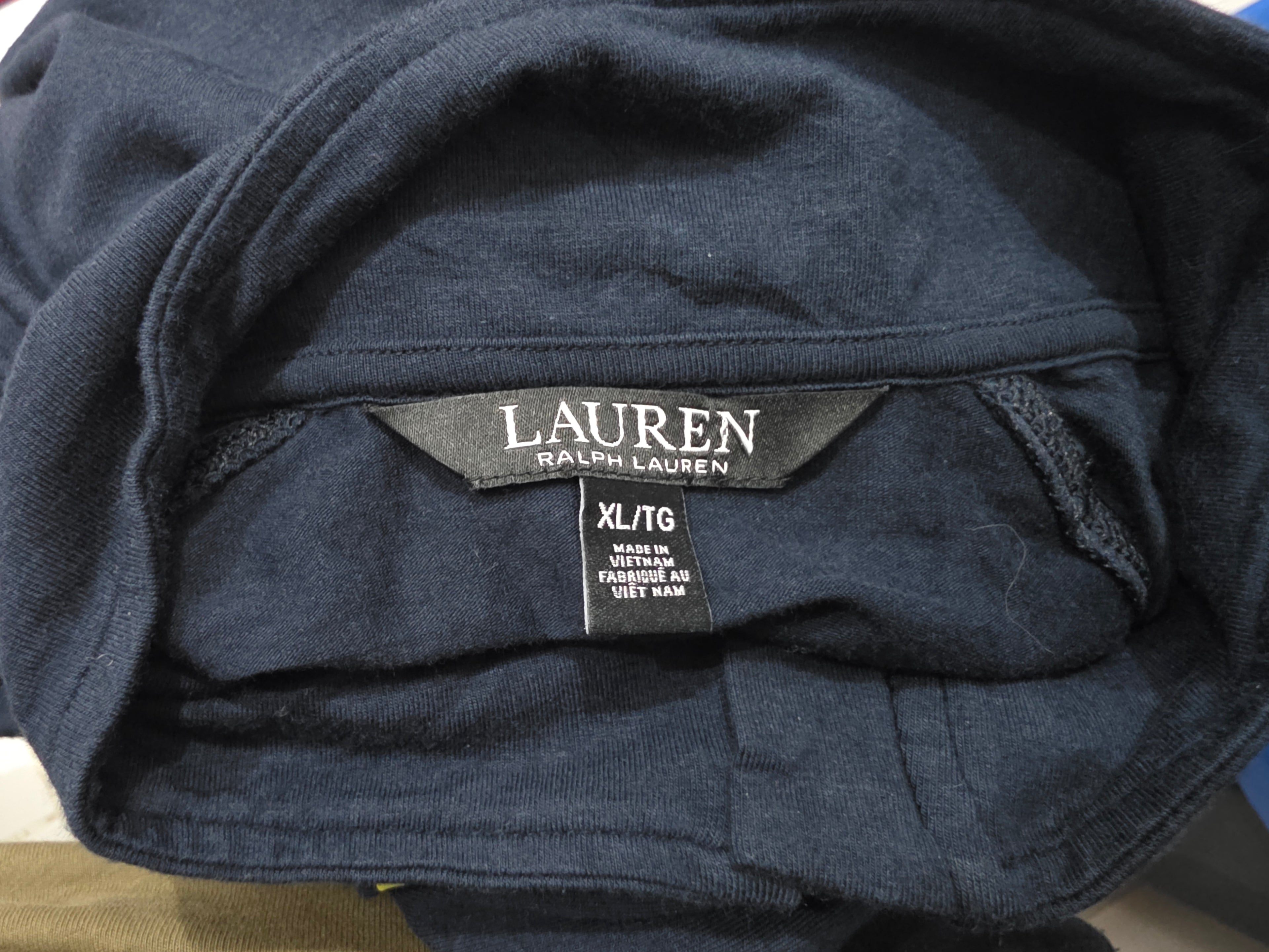 Sudadera Ralph Lauren Medio Cierre Azul Marino Extra Grande