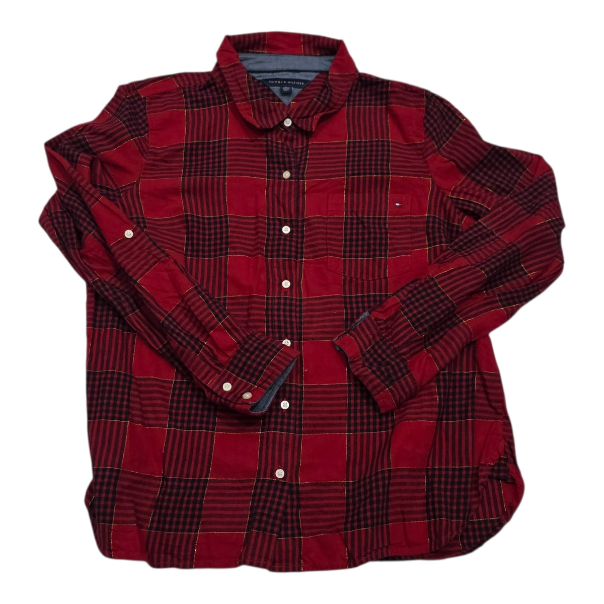 Camisa Tommy Hilfiger De Mujer Extra Grande Rojo/negro