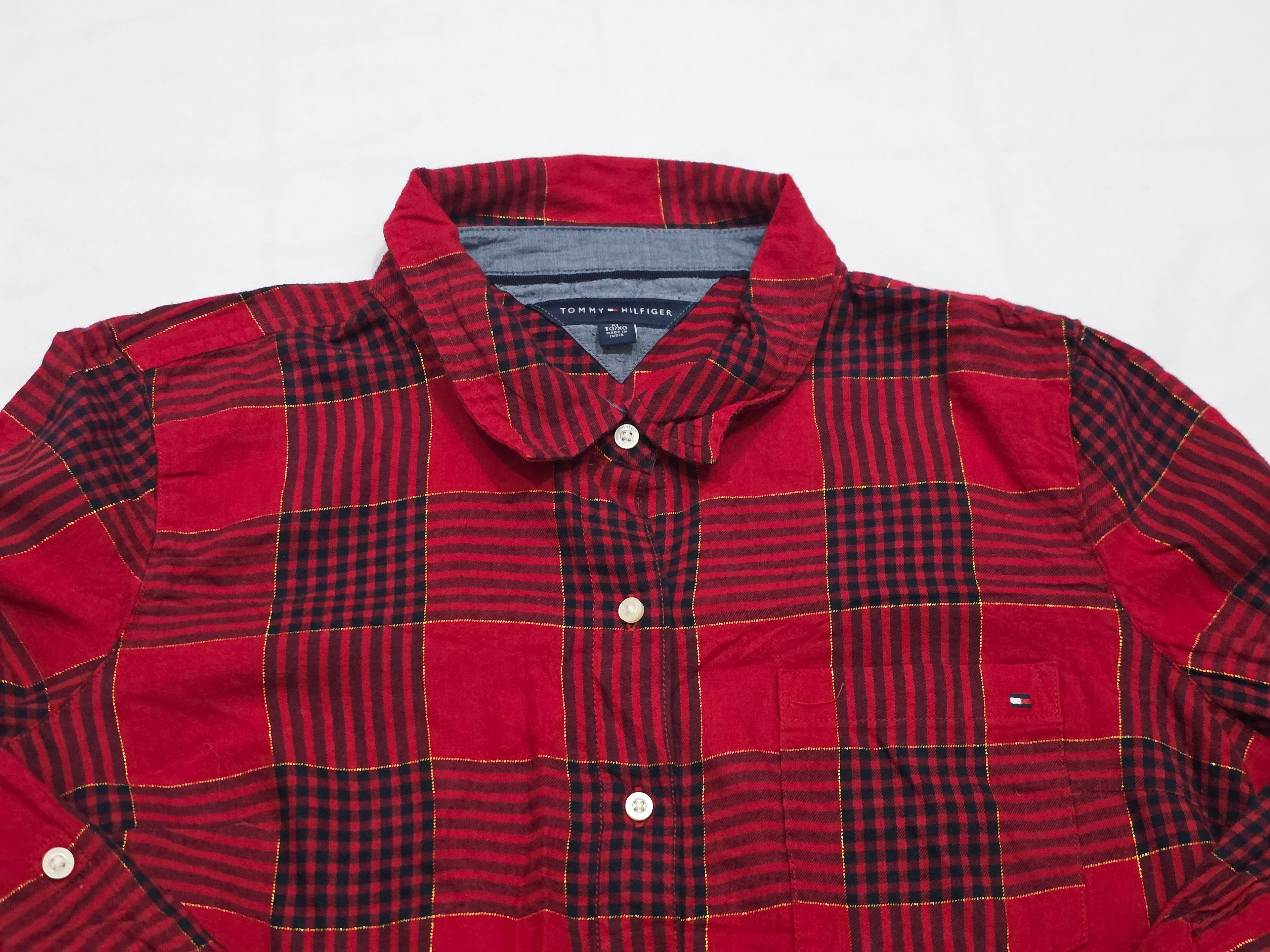 Camisa Tommy Hilfiger De Mujer Extra Grande Rojo/negro