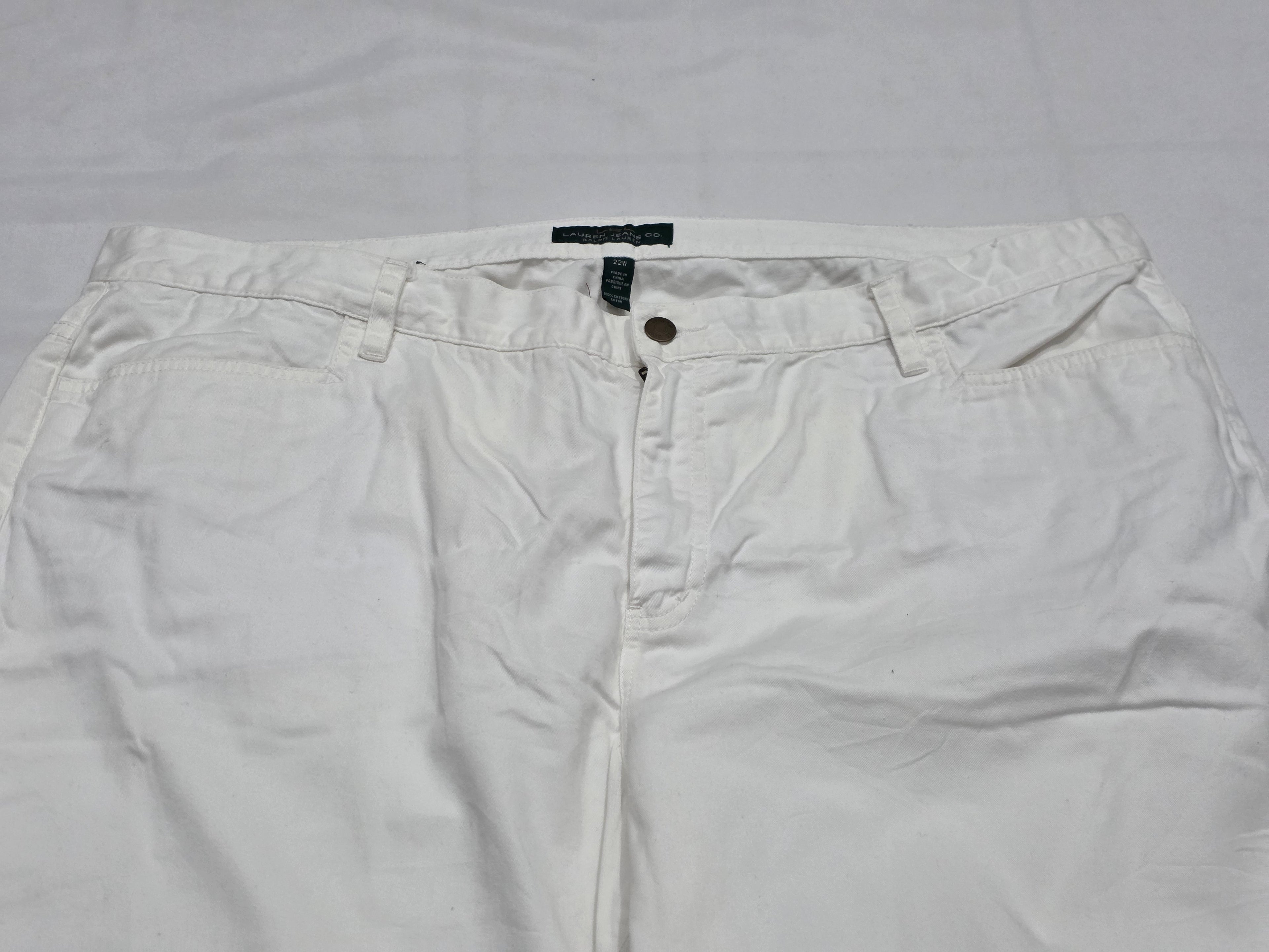 Pantalon Corto Ralph Lauren De Mujer Talla 22w Color Blanco