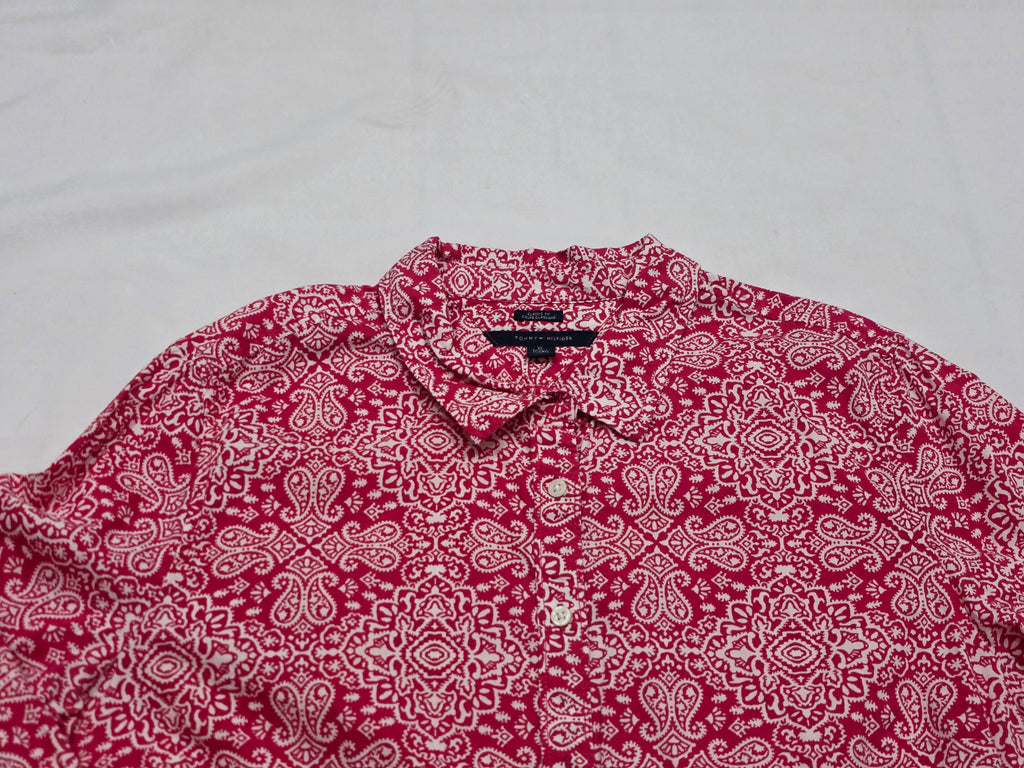 Camisa Tommy Hilfiger Mujer Extra Grande Color Rosa Figuras