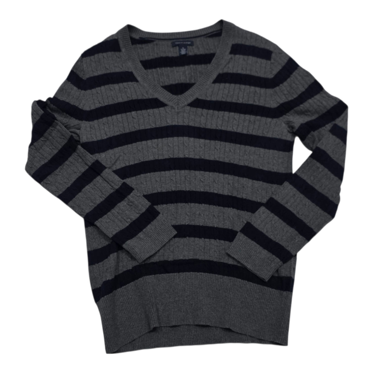 Sueter Tommy Hilfiger De Mujer Extra Grande Gris/negro