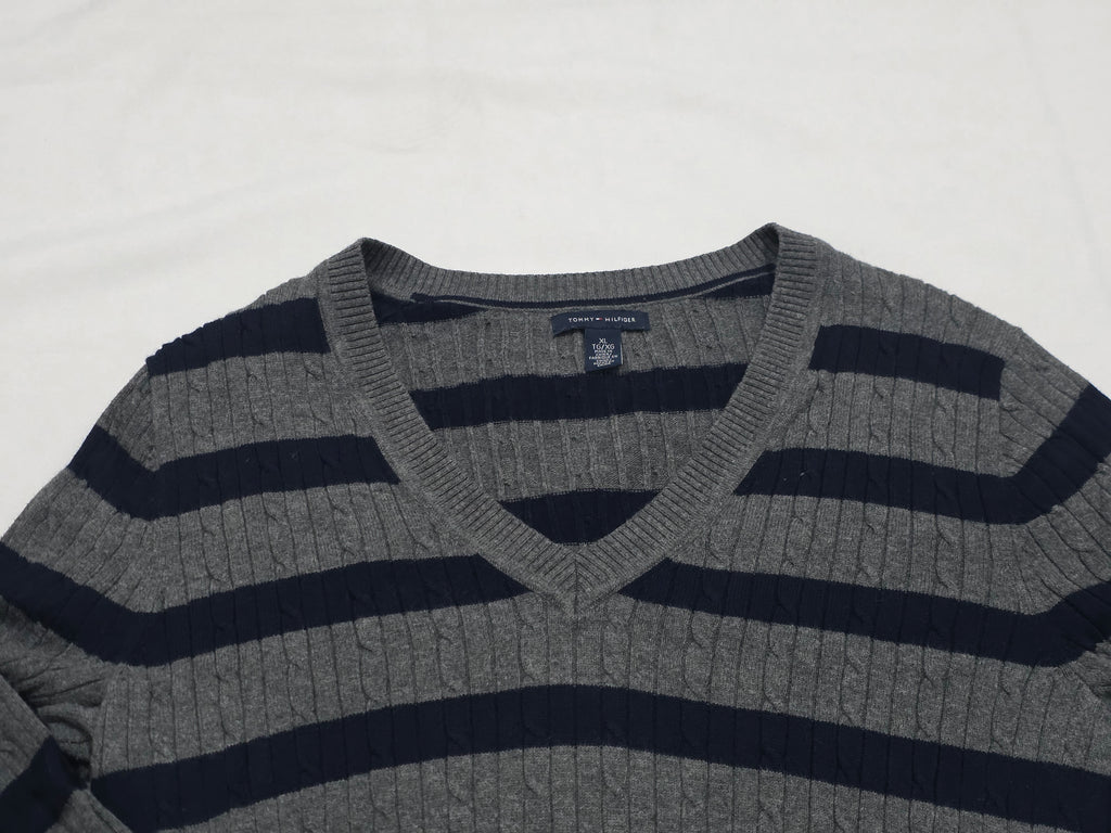 Sueter Tommy Hilfiger De Mujer Extra Grande Gris/negro