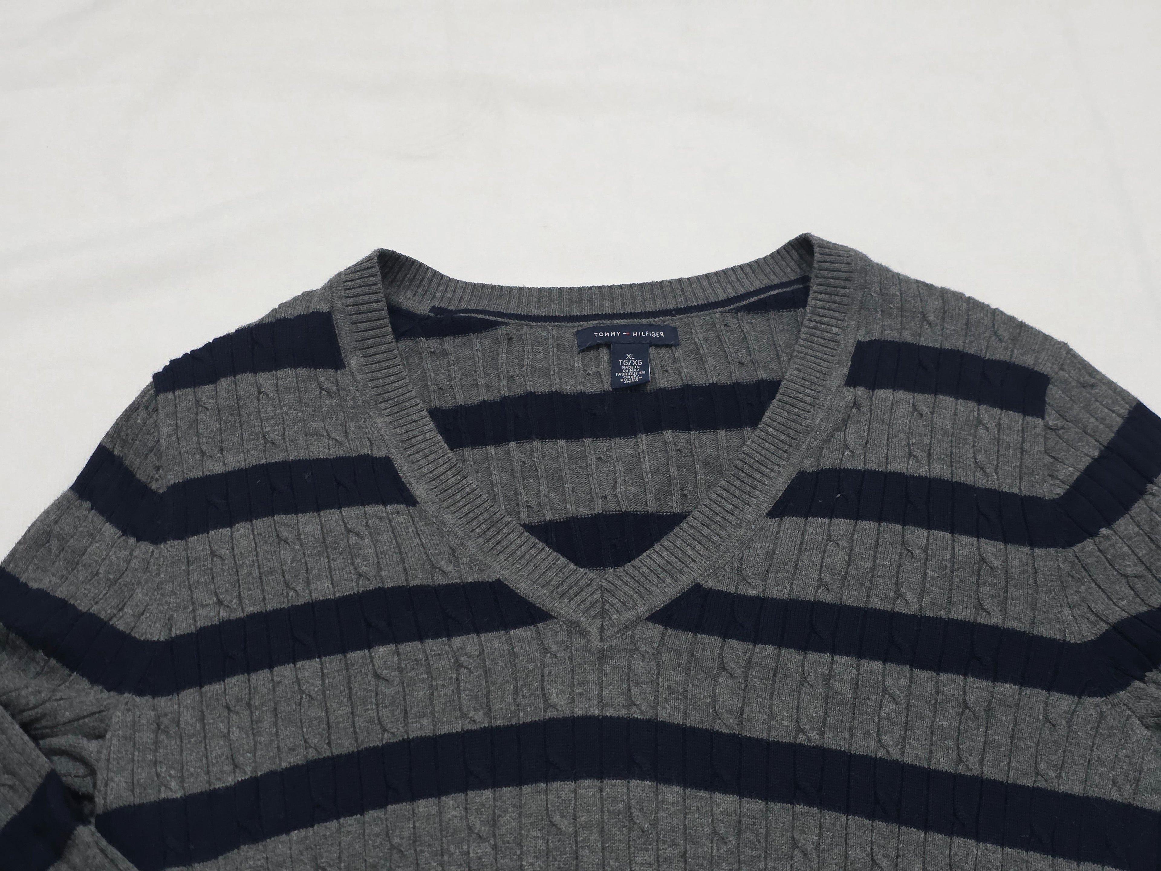 Sueter Tommy Hilfiger De Mujer Extra Grande Gris/negro