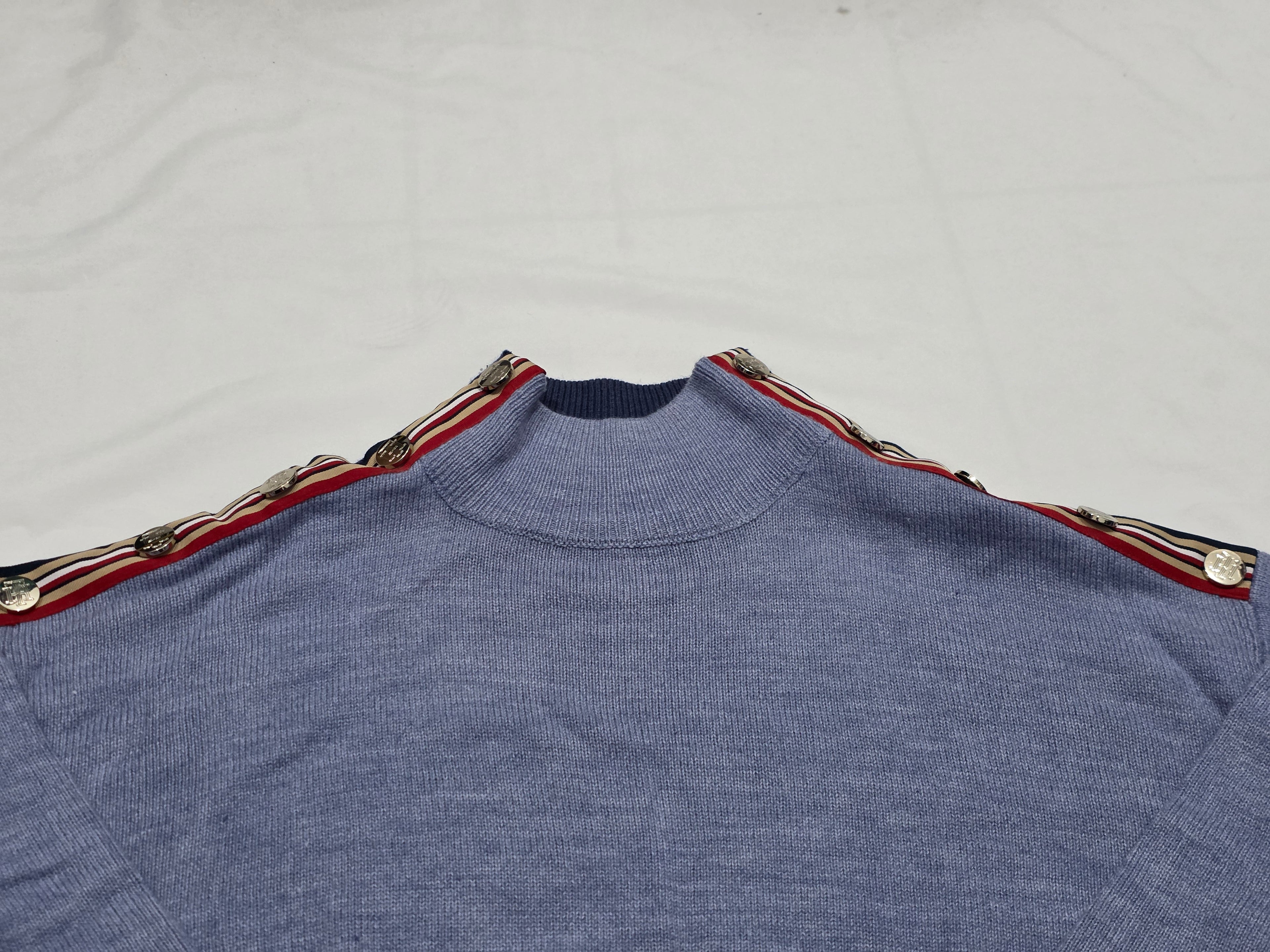 Sueter Tommy Hilfiger Turtle Neck Mujer Extra Grande Azul
