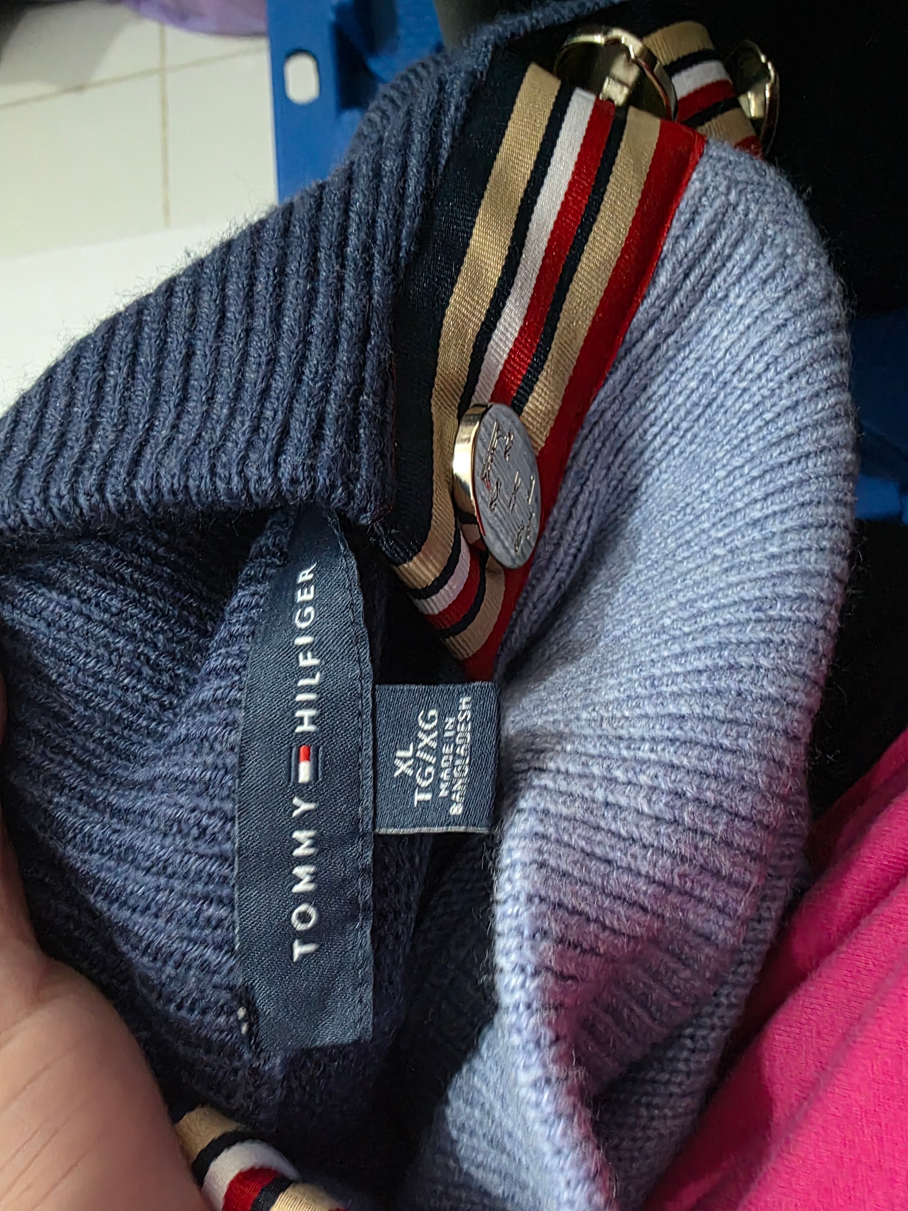 Sueter Tommy Hilfiger Turtle Neck Mujer Extra Grande Azul