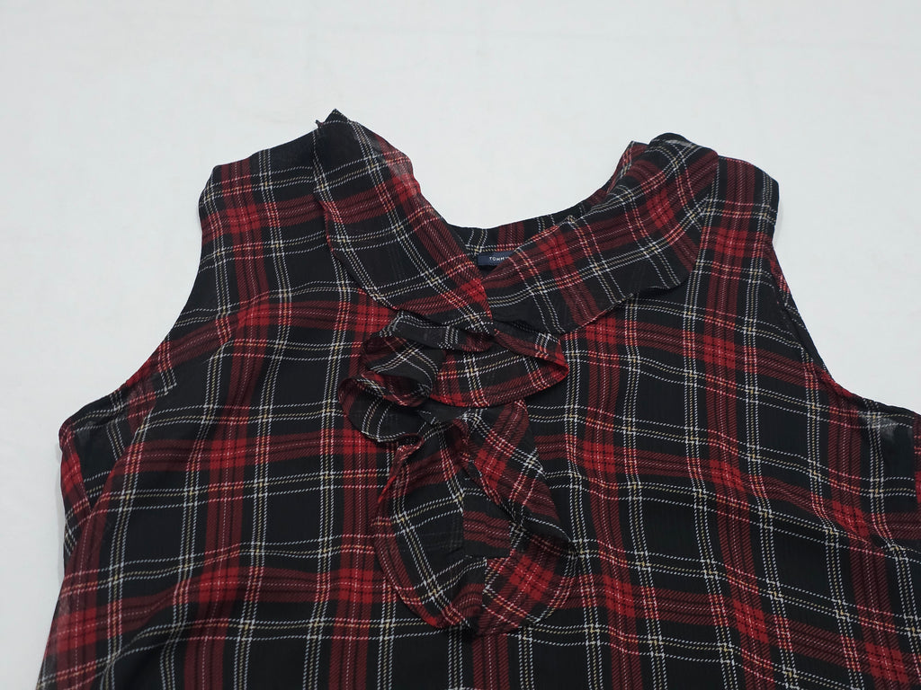 Blusa Tommy Hilfiger Mujer Extra Grande Negra/rojo Cuadros