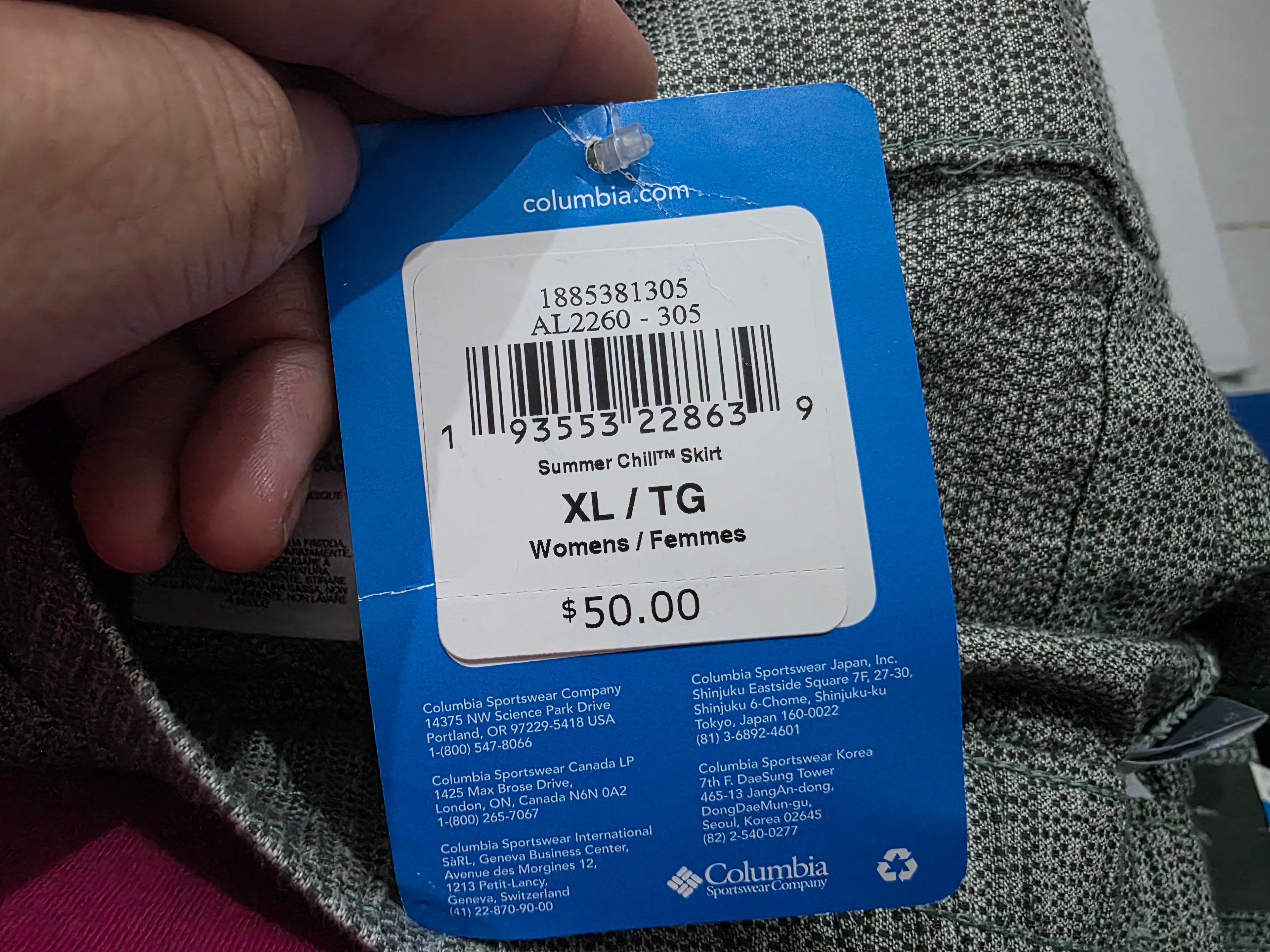 Falda Columbia De Mujer Color Verde Grisaceo Extra Grande