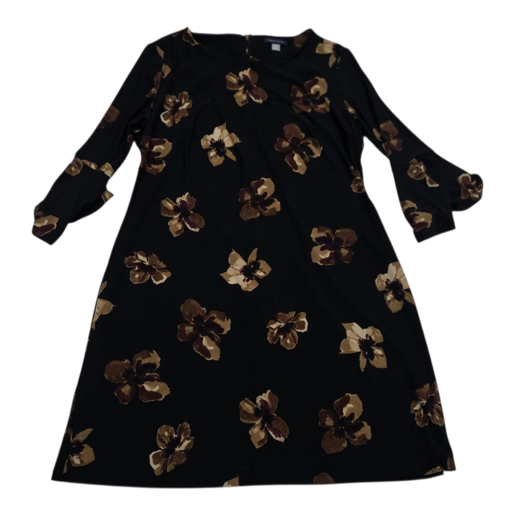 Vestido Tommy Hilfiger Mujer Talla 14 Negro Con Flores Cafe