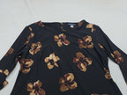 Vestido Tommy Hilfiger Mujer Talla 14 Negro Con Flores Cafe