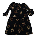 Vestido Tommy Hilfiger Mujer Talla 14 Negro Con Flores Cafe