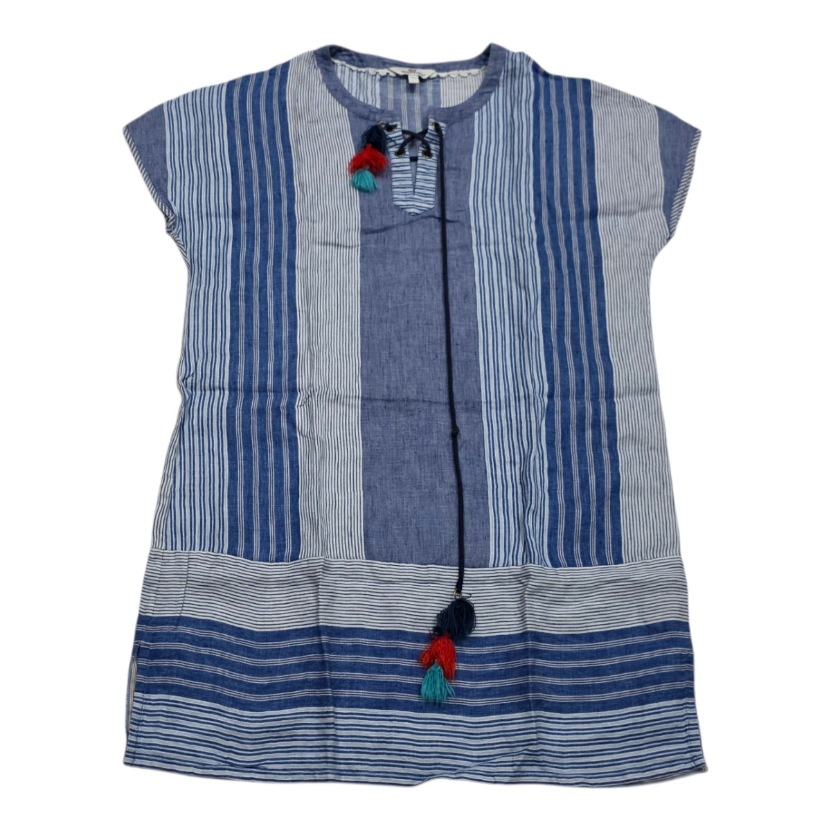 Vestido Corto Vineyard Vines Mujer Grande Azul Con Lineas