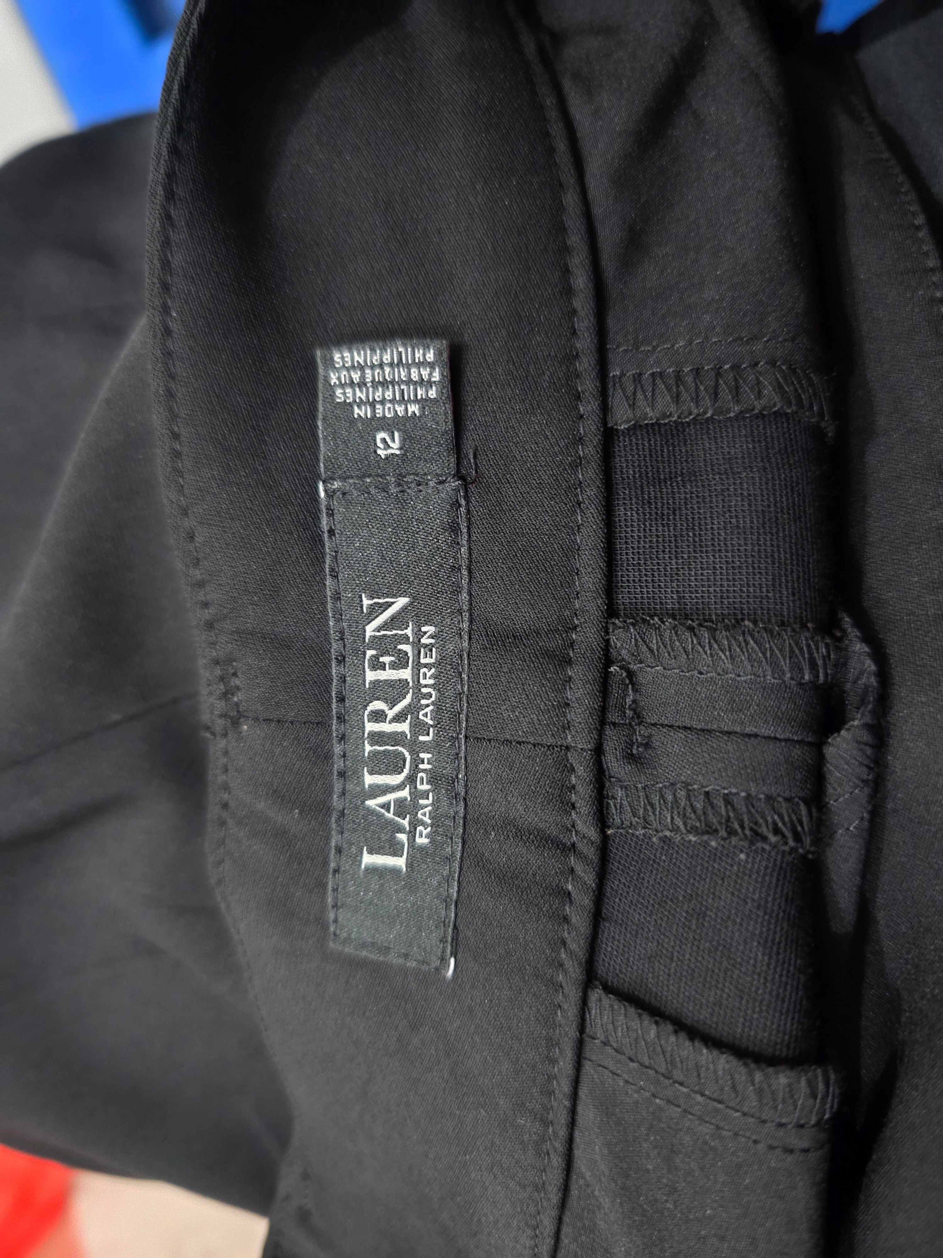 Bermuda Amplia Ralph Lauren Talla 12 Color Negro De Mujer
