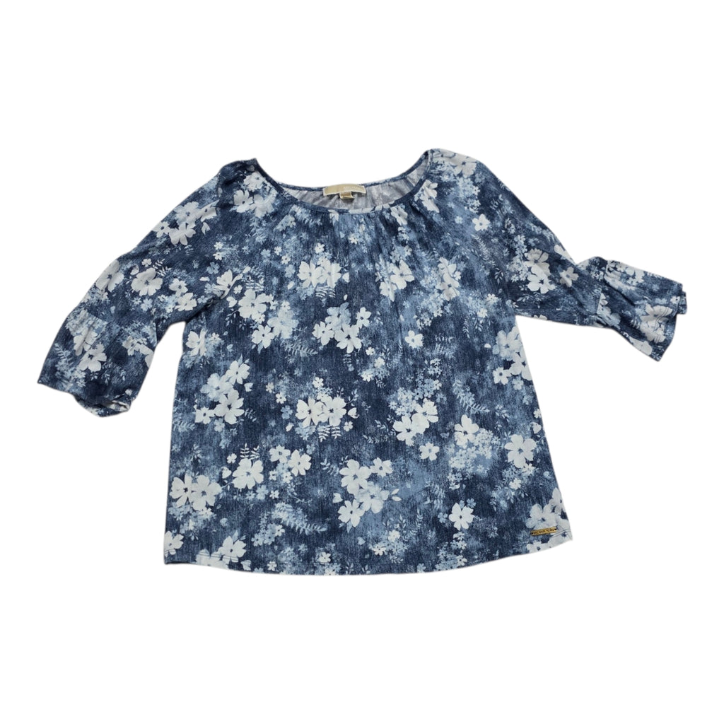 Blusa Michael Kors De Mujer Mediana Azul Acero Floreada