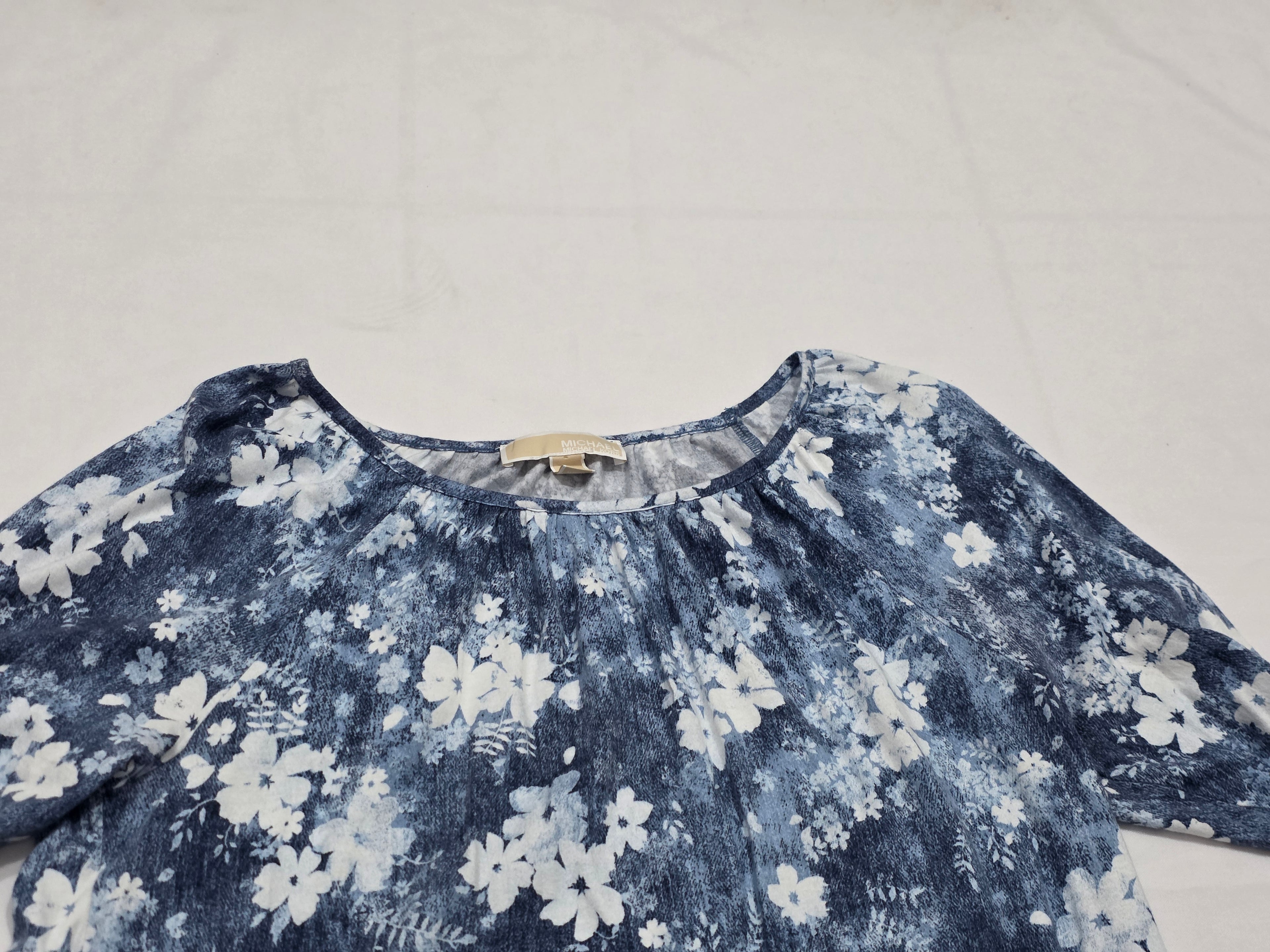 Blusa Michael Kors De Mujer Mediana Azul Acero Floreada