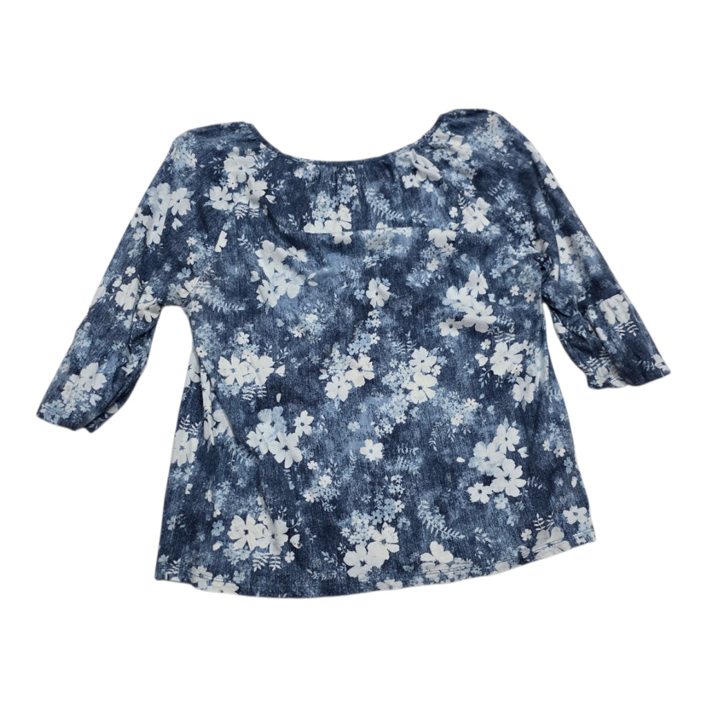 Blusa Michael Kors De Mujer Mediana Azul Acero Floreada