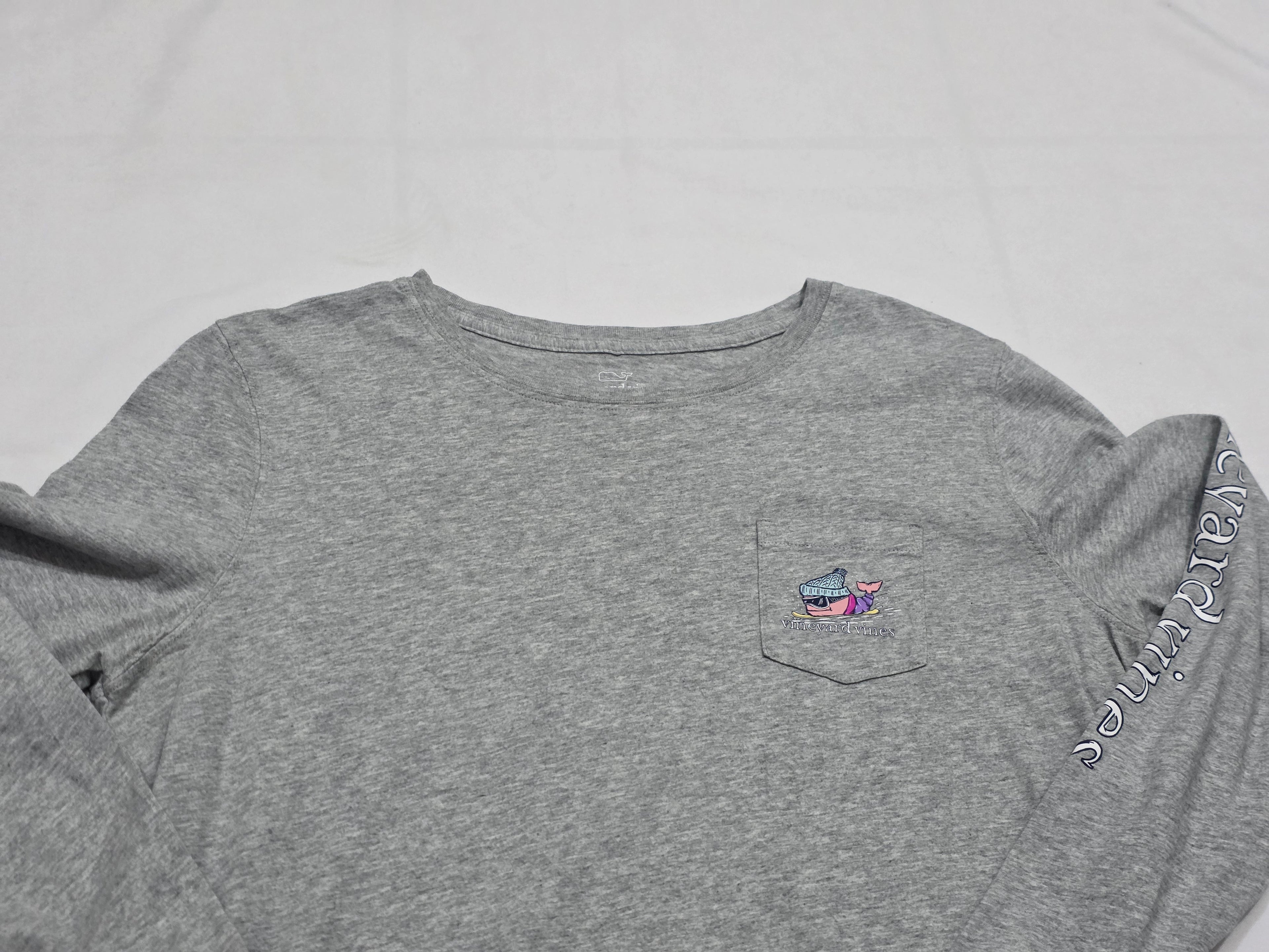 Playera Vineyard Vines Mujer Talla Mediana Gris Manga Larga